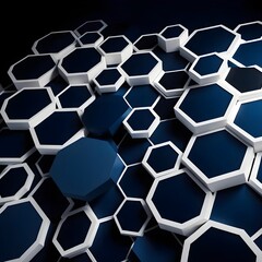 Obraz premium Abstract Blue Octagon Pattern
