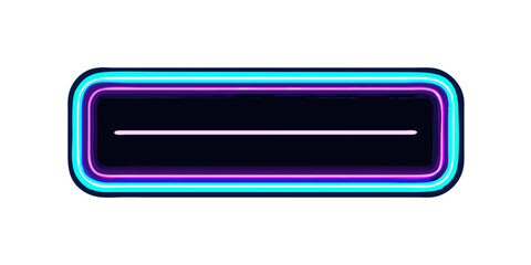 Futuristic glowing button in neon blue and purple tones