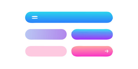 Gradient menu bar interface elements set