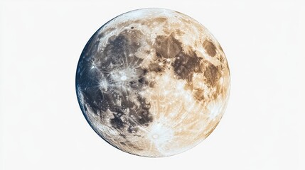Naklejka premium Detailed view of earth's moon with distinct craters and surface features