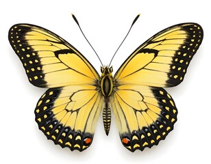 Fototapeta premium Yellow Butterfly Isolated on White Background