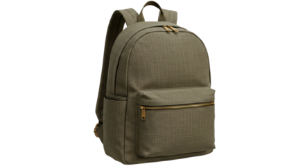 Isolated Canvas Backpack School Travel Bag
