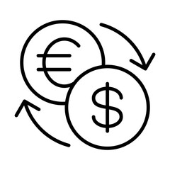 Currency exchange, money changer icon
