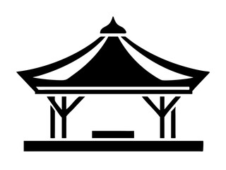 Gazebo Pavilion Icon Silhouette Outdoor Park & Garden Structure