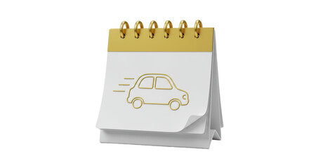 Isolated Car Delivery Calendar with Speed Line