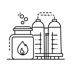 gas production icon, gas production line art - simple line art of gas production, perfect for gas production logos and icons