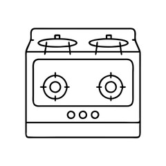 gas stove icon, gas stove line art - simple line art of gas stove, perfect for gas stove logos and icons