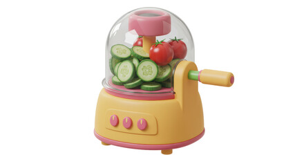 Isolated Vegetable Chopper Machine with Vegetables