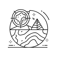 geology icon, geology line art - simple line art of geology, perfect for geology logos and icons