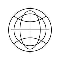 globe icon, globe line art - simple line art of globe, perfect for globe logos and icons