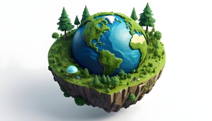 Floating Earth Eco-Friendly Planet Concept