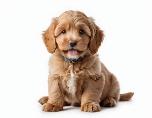 Adorable Fluffy Cavapoo Puppy Sitting