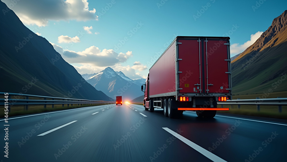 Poster logistics planner coordinating factory to port shipments via truck convoys through canadian border c