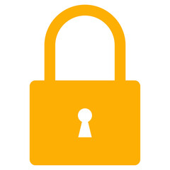 黄色のロックアイコンイラスト