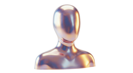 Isolated Metallic Faceless Figure