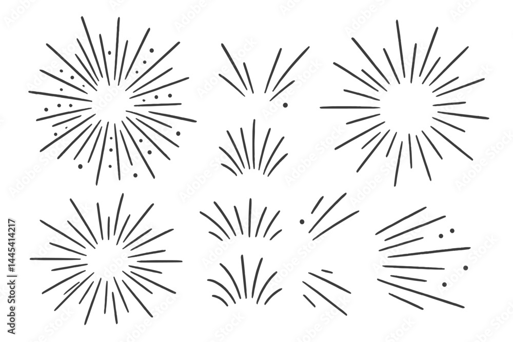 Poster vector icon collection featuring various burst designs for use in graphic projects and digital creat