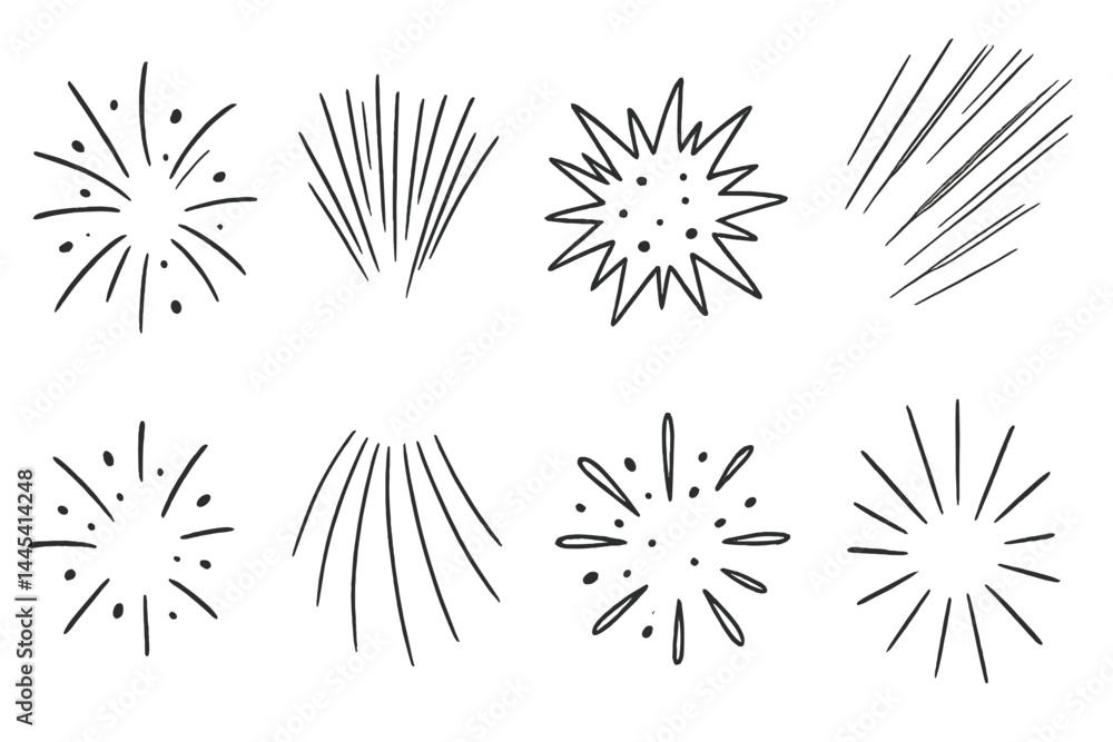 Poster vector icons representing various burst and explosion shapes suitable for creative design projects a