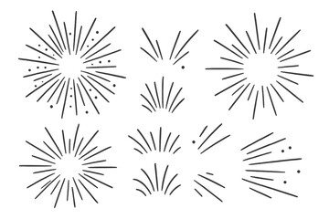 Vector icon collection featuring various burst designs for use in graphic projects and digital creations