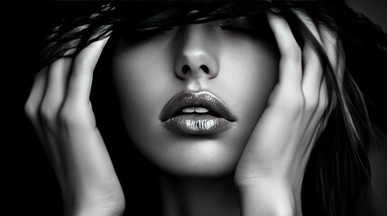 Woman holds head in despair.