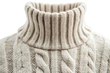 Soft beige cable knit turtleneck sweater cozy autumn winter warmth close up detail texture