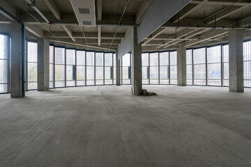 Indoor construction site of office building
