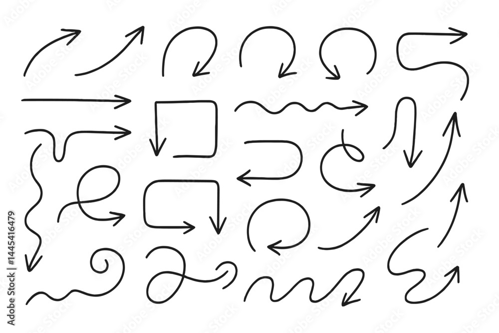 Poster creative vector icons featuring various arrow designs for dynamic graphic projects and presentations