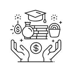 loan forgiveness icon, loan forgiveness line art - simple line art of loan forgiveness, perfect for loan forgiveness logos and icons