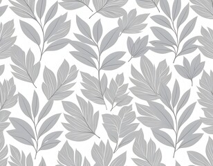 Fototapeta premium Elegant Gray Leaf Pattern