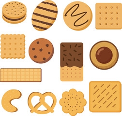 Tasty Biscuits Vector Set for Snack-Time Designs