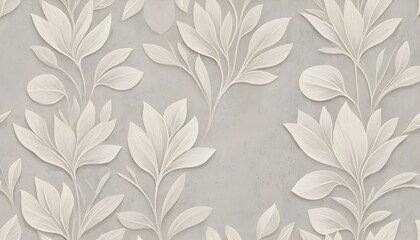Obraz premium Elegant White Floral Pattern on Grey Background