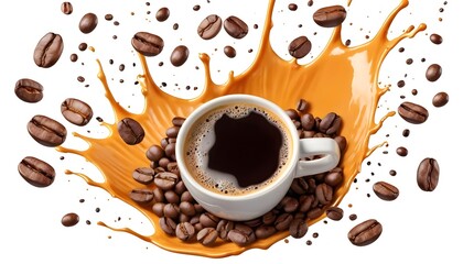 Obraz premium Coffee Splash with Beans