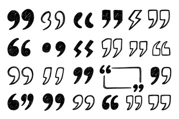 Various vector quotation marks and punctuation symbols for design and typography applications
