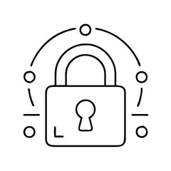 lock icon, lock line art - simple line art of lock, perfect for lock logos and icons