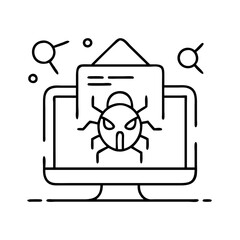 malware icon, malware line art - simple line art of malware, perfect for malware logos and icons