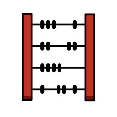 Abacus Calculation Math Learning Line Icon Education Finance Business Flat Outline Vector Editable Easy to Edit Tool Symbol