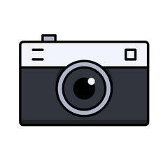Camera icon graphic symbol. Photography media recording tool