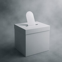 Wahlurne im Nebel &ndash; Symbolbild f&uuml;r politische Orientierungslosigkeit Ballot Box in Fog &ndash; Symbol of Political Uncertainty