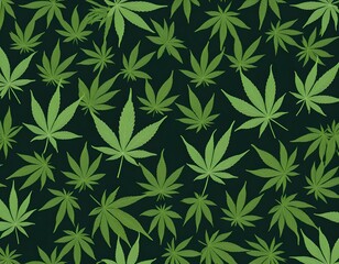 Fototapeta premium Seamless Cannabis Leaf Pattern