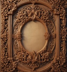 Intricate floral carving frames antique scroll  Mystical, ornate, wood , background, woodwork, dark background