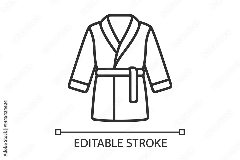 Poster vector icon of a bathrobe design showcasing clean lines and minimalistic style suitable for various 