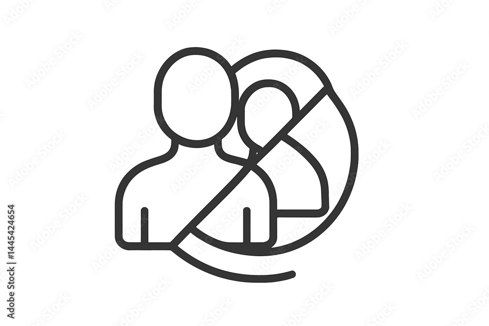 Poster vector icon representing the concept of privacy with a no symbol for individuals in a modern design