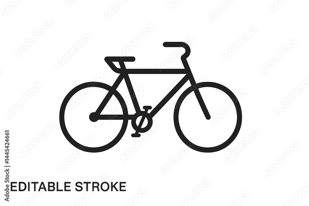 Poster simple vector icon of a bicycle design featuring clean lines and a minimalist style for graphic use 