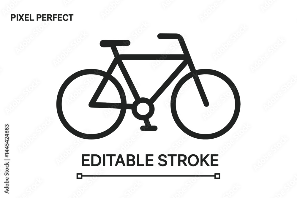 Poster vector icon of a simple bicycle design suitable for various digital applications and projects