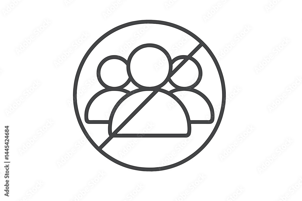 Poster vector icon illustrating the concept of restricted access to a group of individuals in a minimalisti