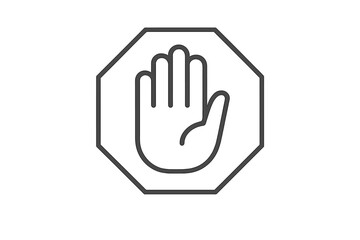 Obraz premium Hand symbol in an octagonal shape, commonly used to indicate stop or halt in various settings