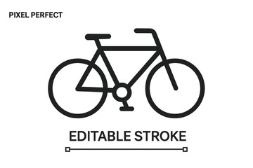 Vector icon of a simple bicycle design suitable for various digital applications and projects