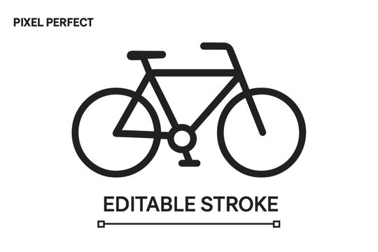 Vector icon of a simple bicycle design suitable for various digital applications and projects