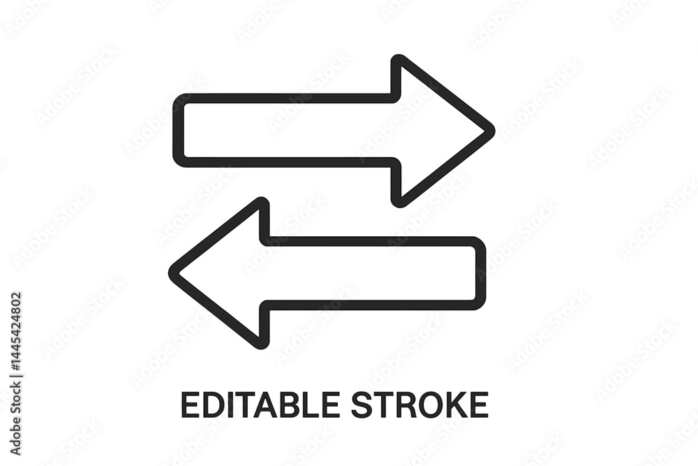 Poster vector icon representing directional arrows indicating movement or exchange in a simple and clear de