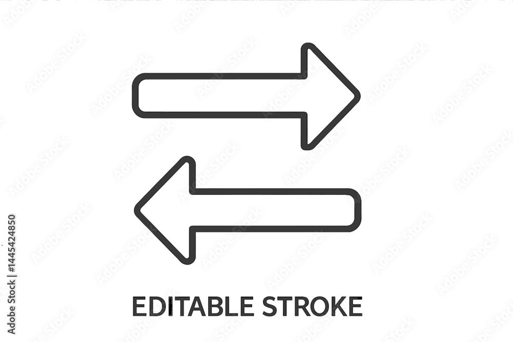Poster vector icon representing bidirectional arrow exchange for user interface design elements and graphic