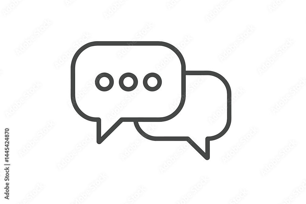 Poster vector icon depicting speech bubbles representing communication and dialogue for various application